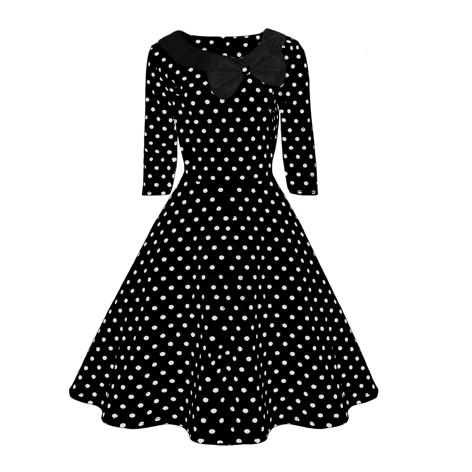 black and white polka dot dress